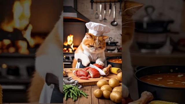 The cat is cooking #ai #cats #aicat #cat #catcute #cutecat