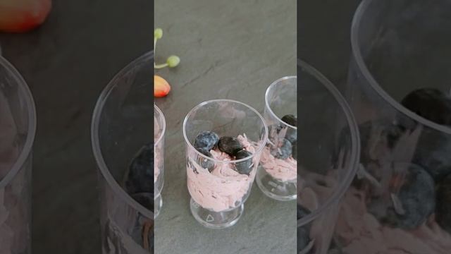 Blueberry & White Chocolate Mousse Dessert Cups! full recipe on the channel #viral #dessert