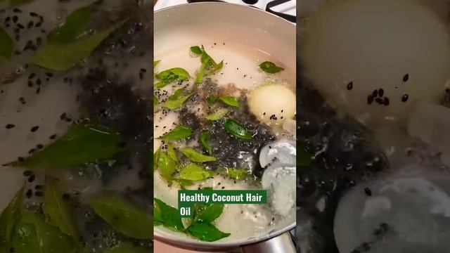 Coconut Hair Oil Curry leaves onion sesame seed and fenugreek #haircare #hairgrowth #shorts