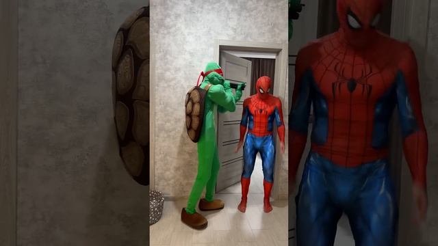 The turtle scared Spider-Man#funny #tiktok