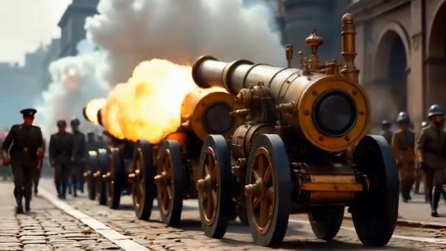 Steampunk military parade