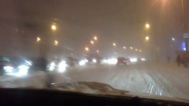 Снегопад в Минске в 20:00