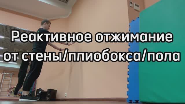 Реактивное отжимание от стены/плиобокса/пола (Reactive push-up)