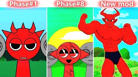 Новая фаза 1 против фазы 8 против нового мода Incredibox Sprunki новый мод