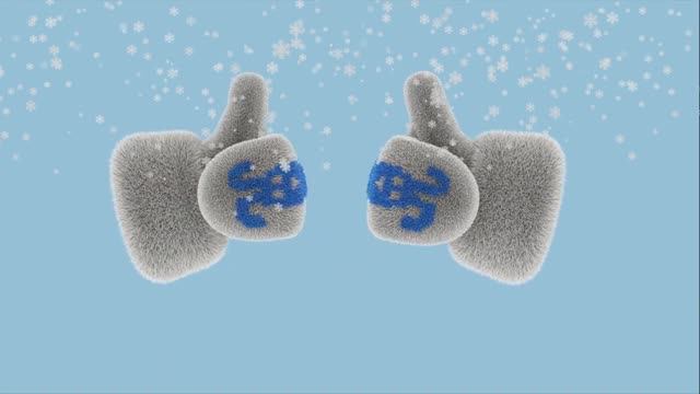 3D modeling. Fur mittens