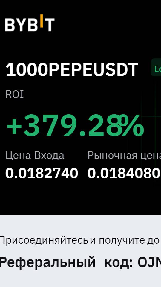 моя сделка на бирже Bybit