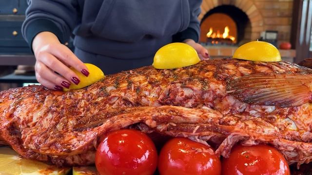25кг Огромный Карп с ИКРОЙ Внутри Запеченный в Печи!_4K_60fps