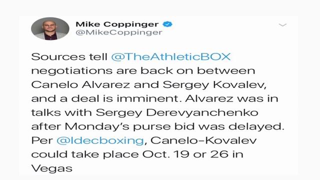 BREAKING NEWS Canelo Alvarez vs Sergey Kovalev deal Imminent!!!!