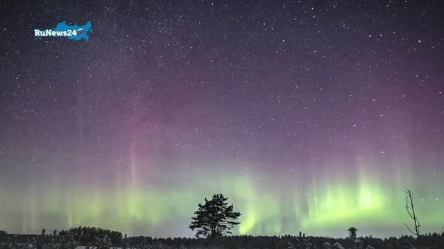 Ночью в Ленобласти было самое яркое северное сияние за эту зиму