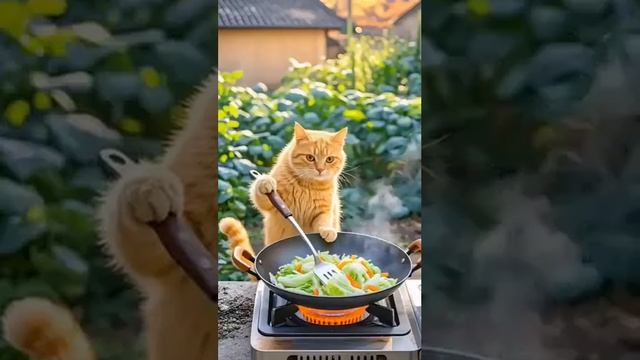The cat is cooking #ai #cats #aicat #cat #catcute #cutecat