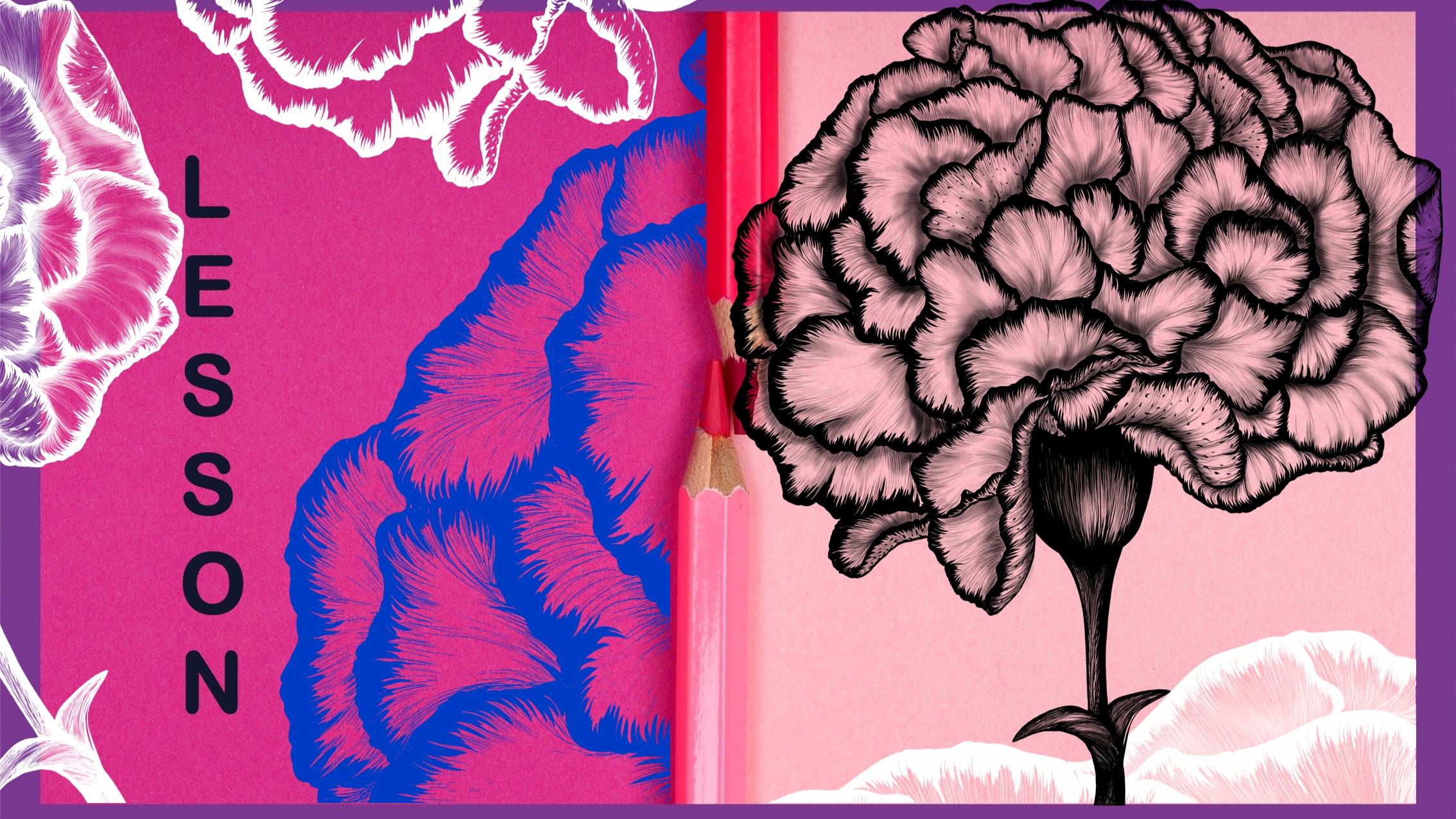 Как нарисовать гвоздику \\ How To Draw Carnations \\ Floral Illustration // 9 мая день победы