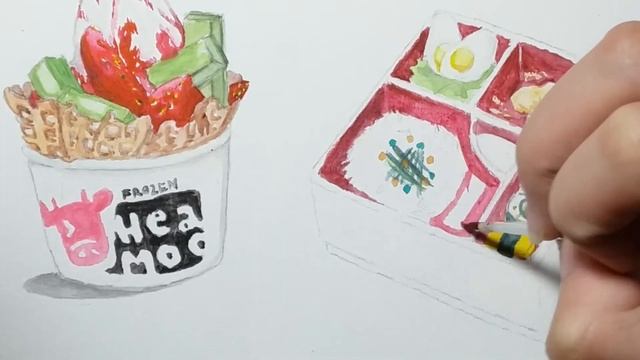 Bento Coloring Tutorial [Watercolor]