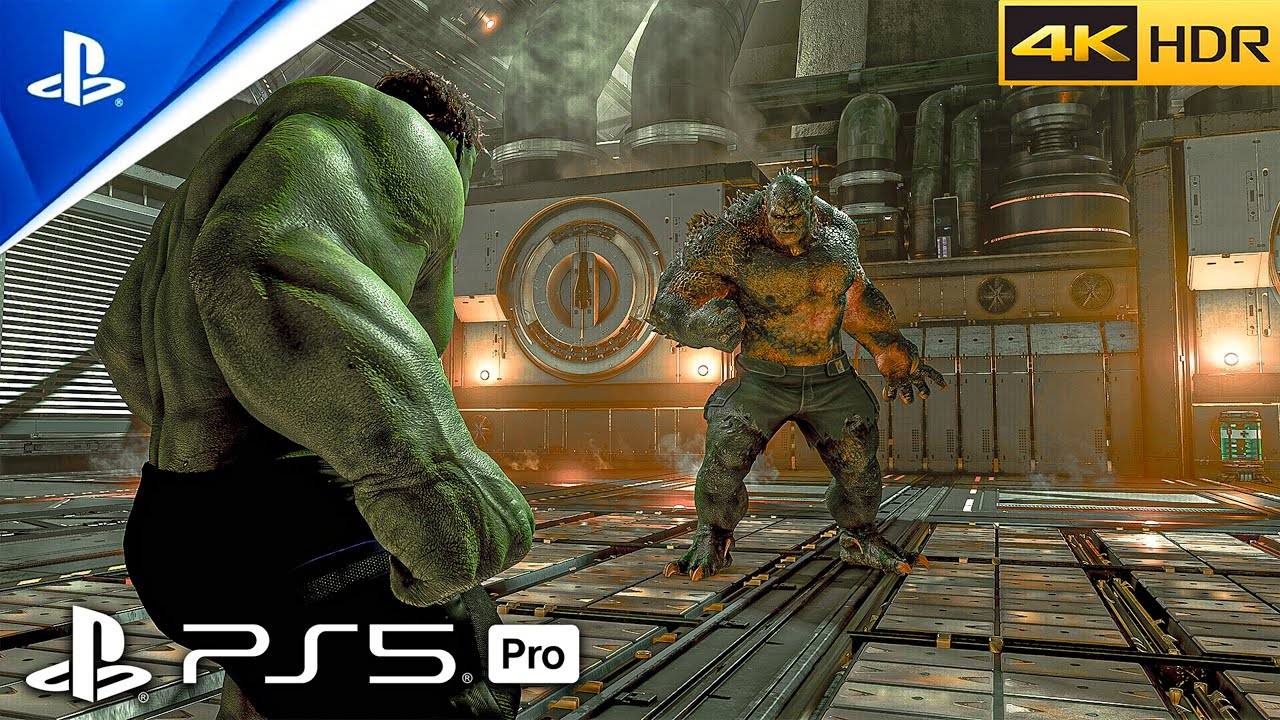 (PS5 PRO) Marvels Avengers - БИТВА ХАЛКА С БОССОМ ABOMINATION С высокой графикой [HDR с разрешением