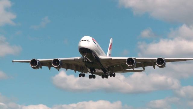Посадка airbus a380  BRISH AIRWAYS