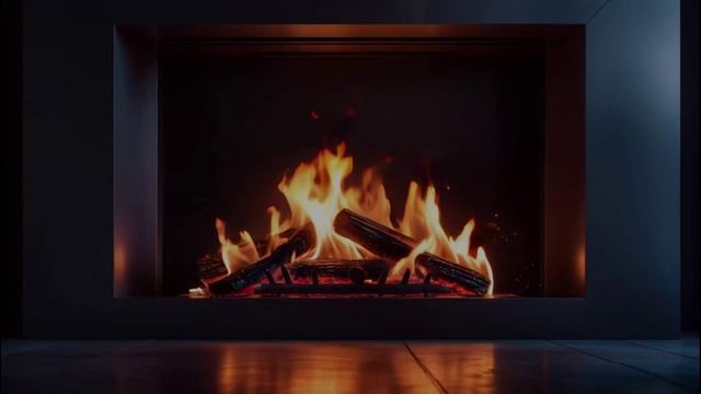 ОГОНЬ камина и потрескивание дров под спокойный и медленный lo-fi ДЖАЗ.