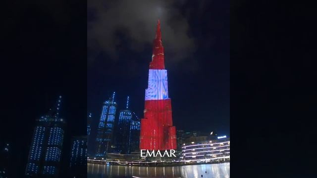 Flag of Latvia 🇱🇻 on World's tallest building Burj Khalifa in Independence day - Dubai, UAE 2020