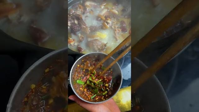 Pork bones soup with great source