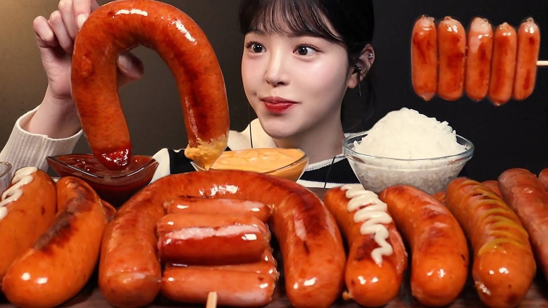 Sausage Eating || ASMR || MUKBANG