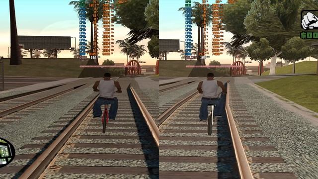 Grand Theft Auto: San Andreas test graphics API and 4 GB Patch