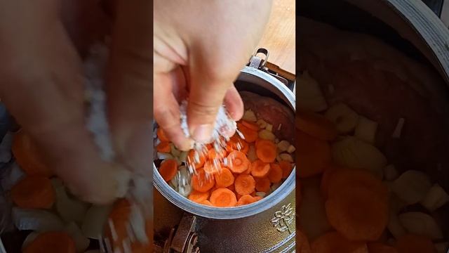 блюдо в казане на костре #рецепты