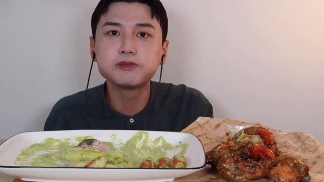 💚초록색 음식 먹방!💚 ASMR 삼첩분식 바질크림떡볶이,푸라닭 바질페스토 Basil Creamy Tteokbokki, basil chicken MUKBANG