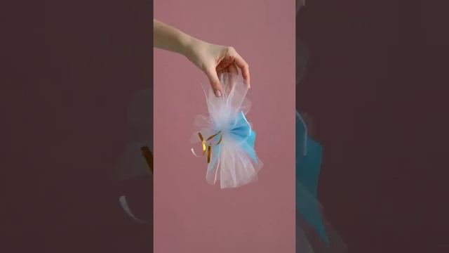 ZR-00046 Украшение на машину голубые банты на выписку из роддома и свадьбу, 25 см, 4 штуки