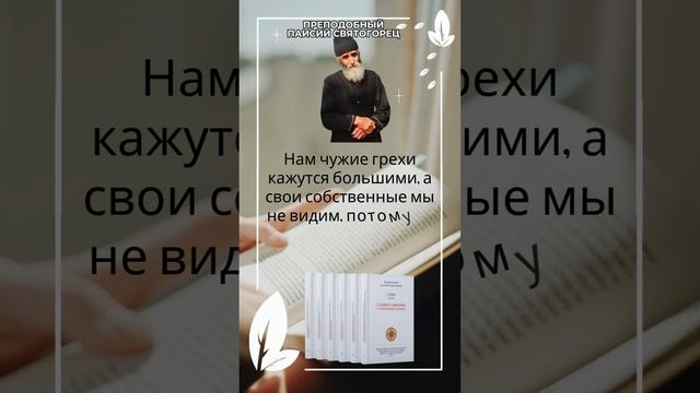 Преподобный Паисий Святогорец: почему нам чужие грехи кажутся большими, а своих грехов мы не видим?