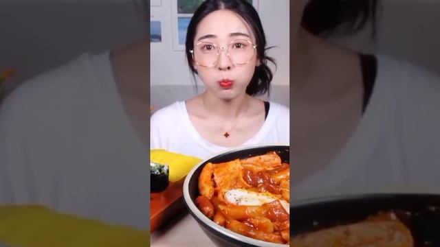 Asmr Mukbang Tteokbokki, Glass Noodles N Kimbap