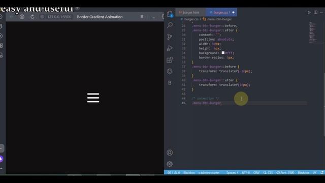 Simple Burger Animation in JavaScript