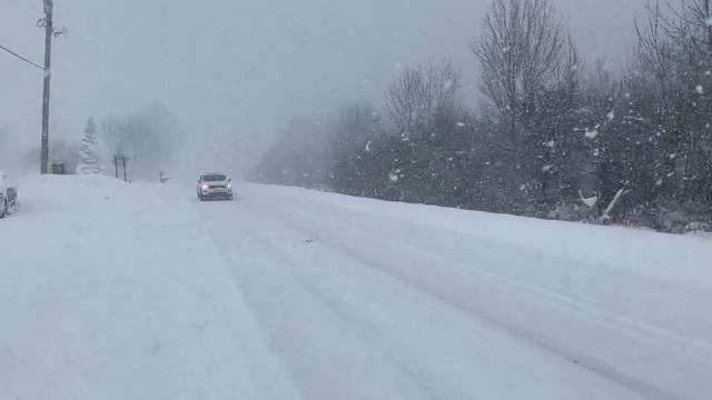 Снежная гроза в Лоувилле (штат Нью-Йорк, США, 30.11.2024).