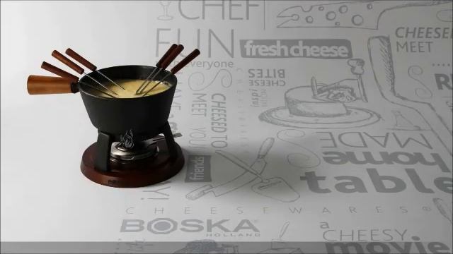 Käsefondue Set PRO von Boska, mit Gusseisenpfanne in Schwarz 1.0L