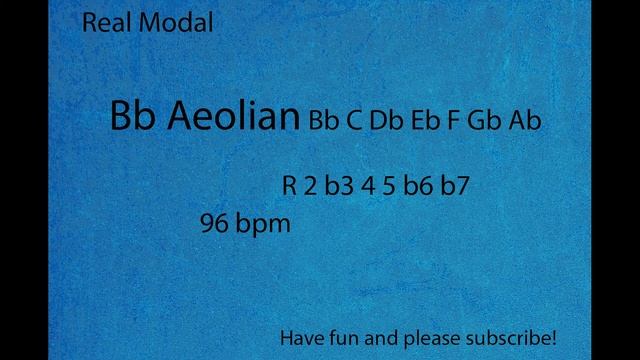 Bb / A# Aeolian (Natural Minor) Modal Backing Track