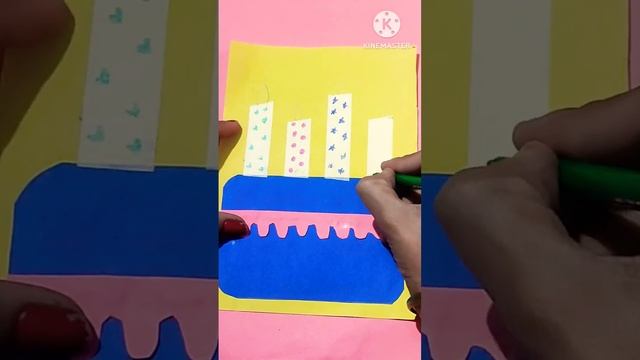 Howe to make birthday paper cake idea shorts vedio#birthdaycake#craft #papercrafts #smallcakes