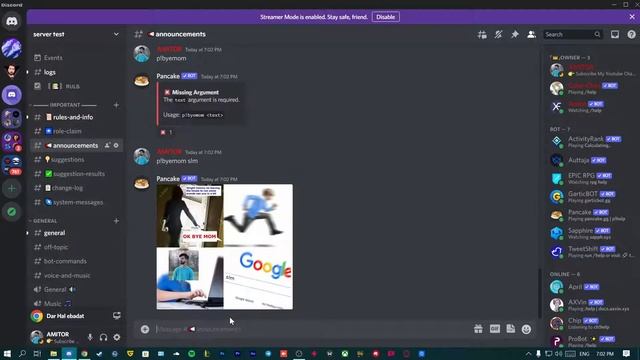 معرفی بات پنکیک برای سرور دیسکورد | Pancake Discord Bot