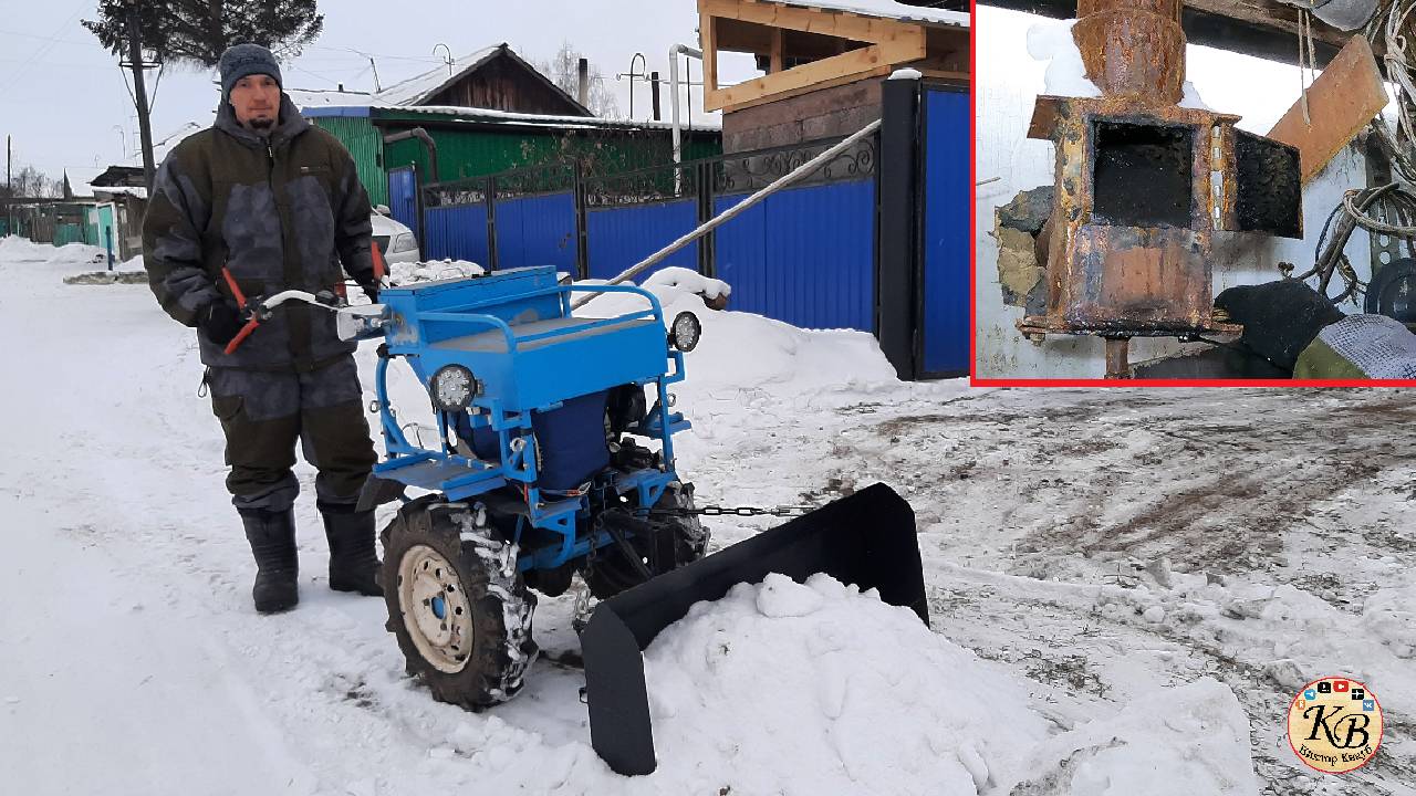 Чищу дымоход шуруповёртом // Уборка снега мотоблоком НЕВА МБ2