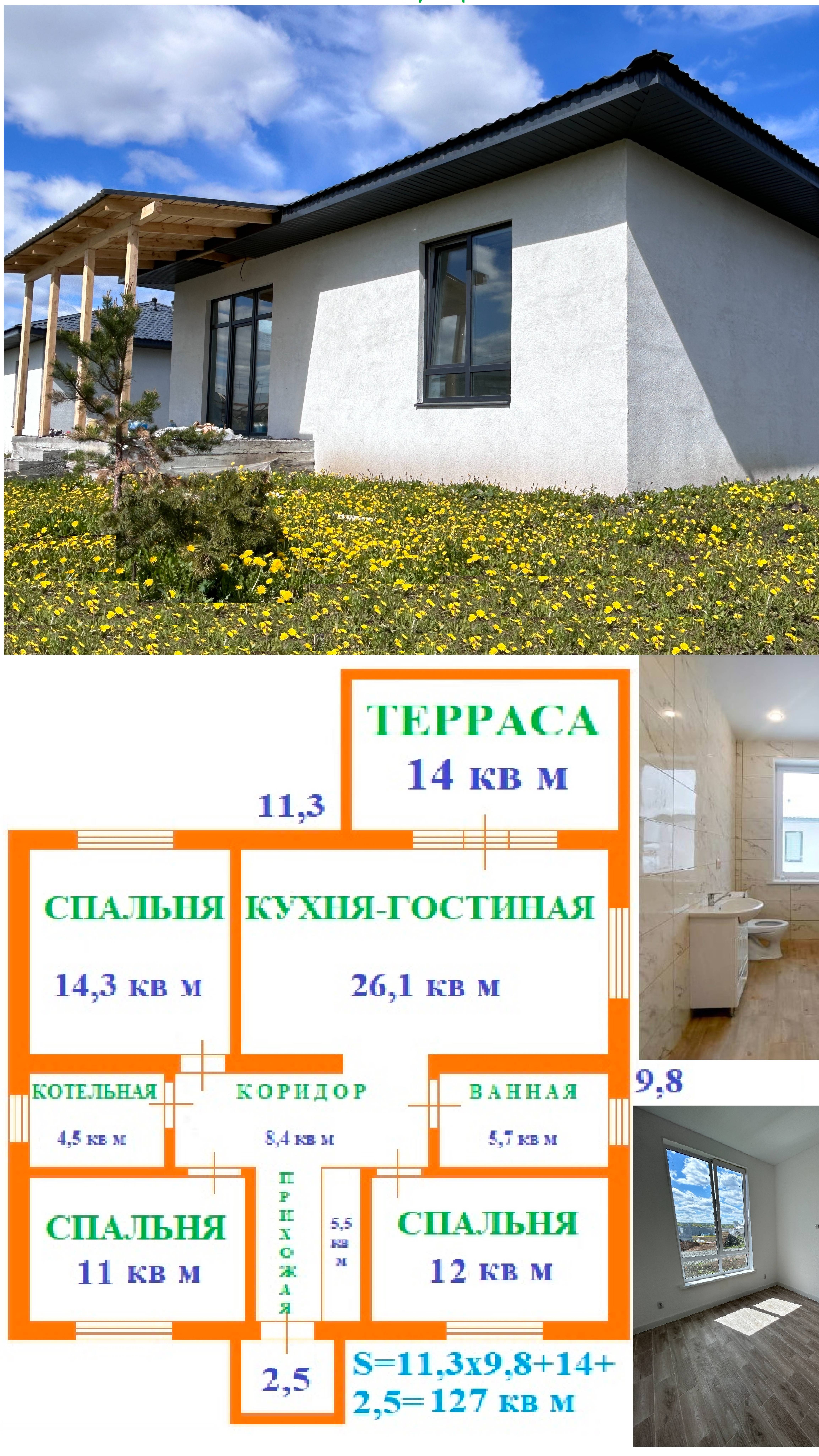 Новый Коттедж в Бобровском Свердловская область  Теплый пол + радиаторы