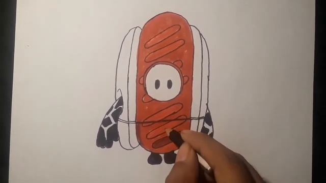 Como Dibujar La  Skin Hot Dog Fall Guys
