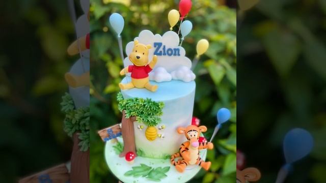 Pooh birthday cake design/#shorts /#poohcake /#kidsbirthdaycake