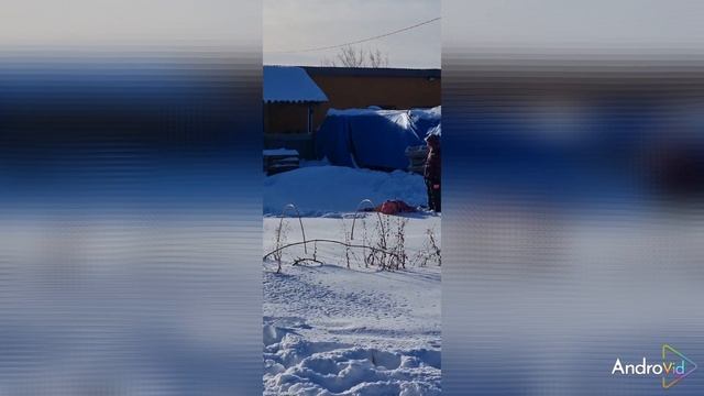 Минитрактор МТ 110 и шнек Loncin уборка снега .mp4