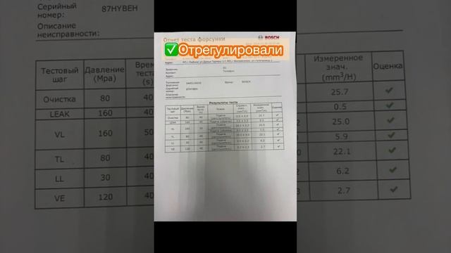 Завершили ремонт форсунок 0445116033