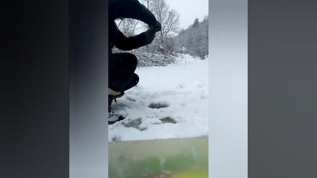 7.12.2024 Одна из прошлых рыбалок.Только, только Первый лёд.Жерлицы на небольшой заводи реки Остёр.
