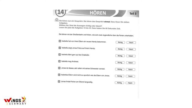 ÖSD und Goethe Zertifikat neu B1 Modelltest 14-Hören mit Transkript und Lösungen /German listening