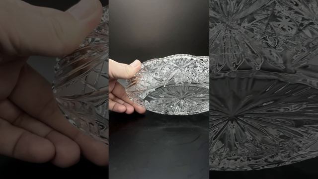 Хрустальная конфетница СССР с этикеткой