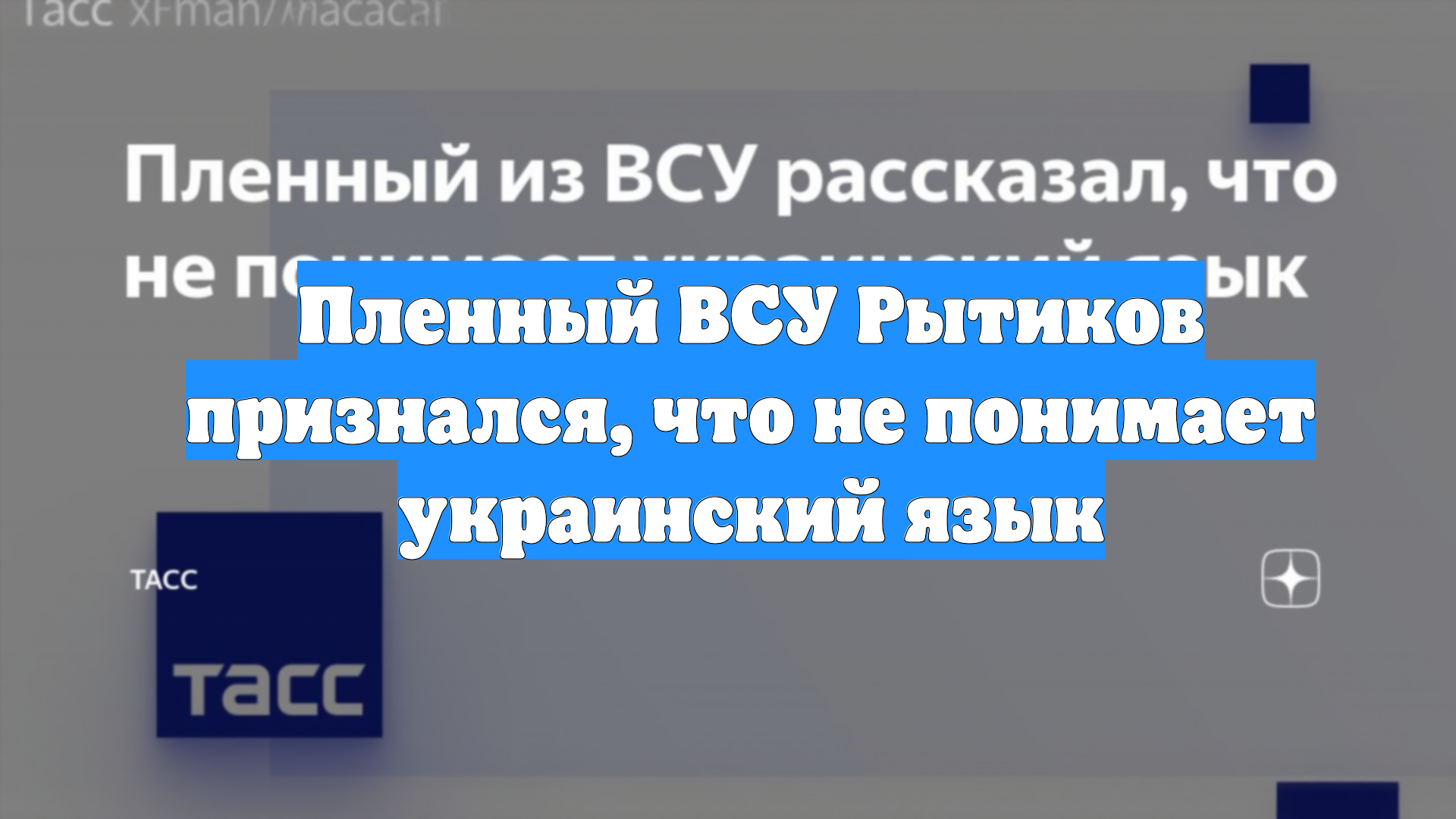 Пленный ВСУ Рытиков признался, что не понимает украинский язык