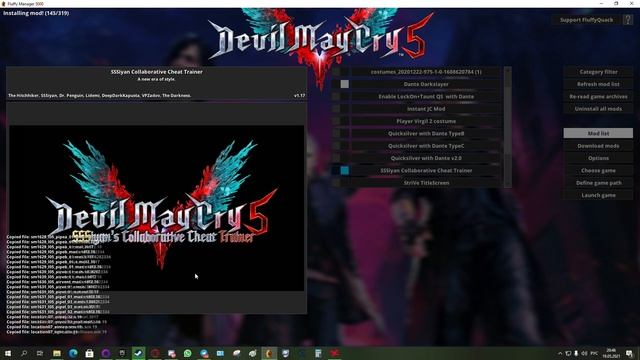 как установить мод SSSiyan's Collaborative Cheat Trainer на dmc 5