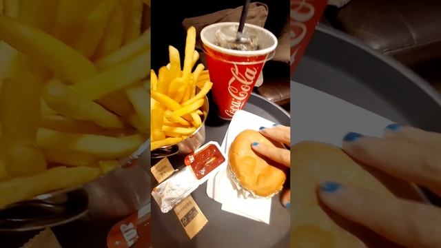 Cheese burger🍔 fries🍟 & COCA-COLA