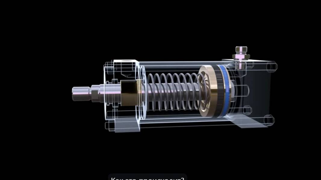 Как работает пневматический цилиндр. Устройство.