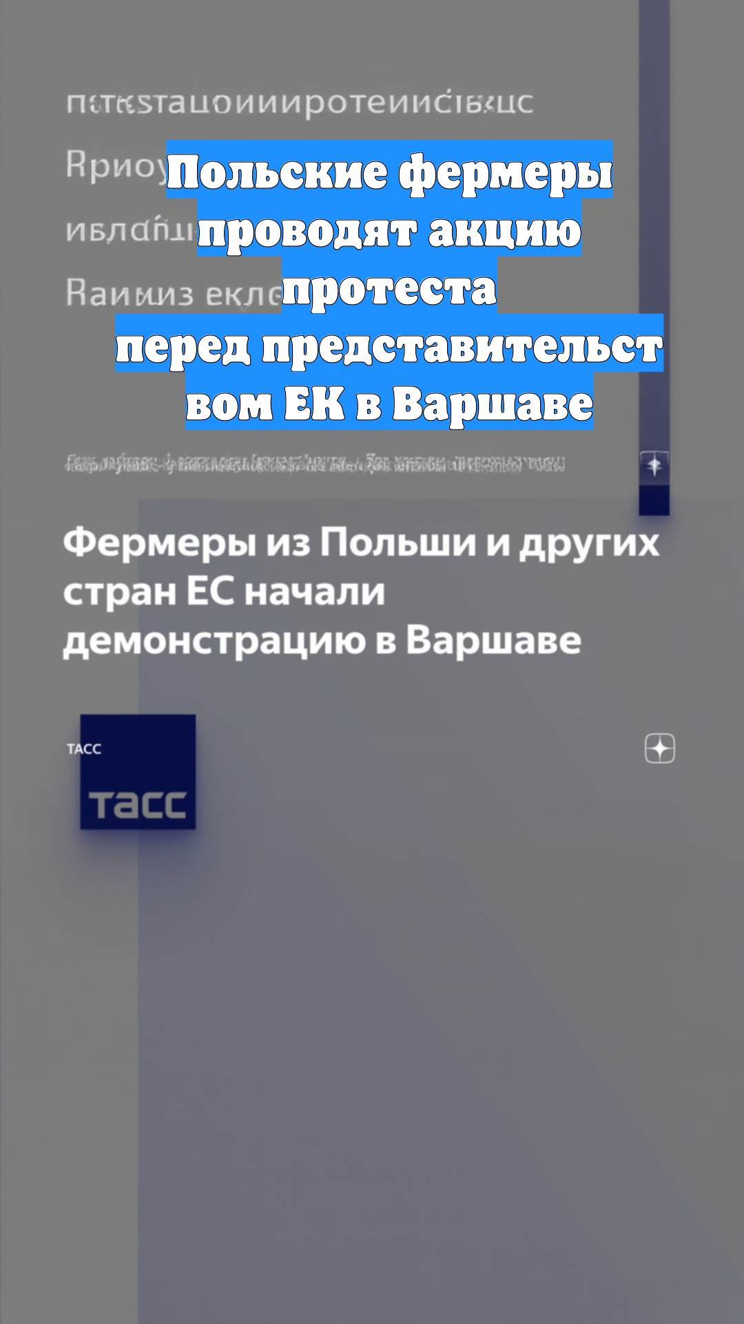 Польские фермеры проводят акцию протеста перед представительством ЕК в Варшаве