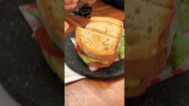 Hummus sandwich with cold chocolate 🤤#food #yummy #café #shorts #hummus
