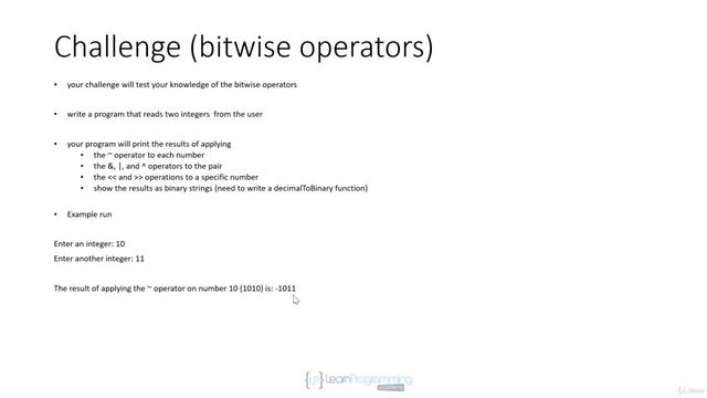 047 (Challenge) Bitwise Operators